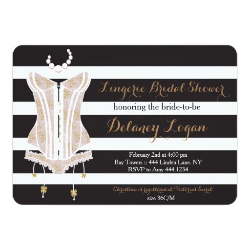 Lingerie Bridal Shower Invitation 5" X 7" Invitation Card