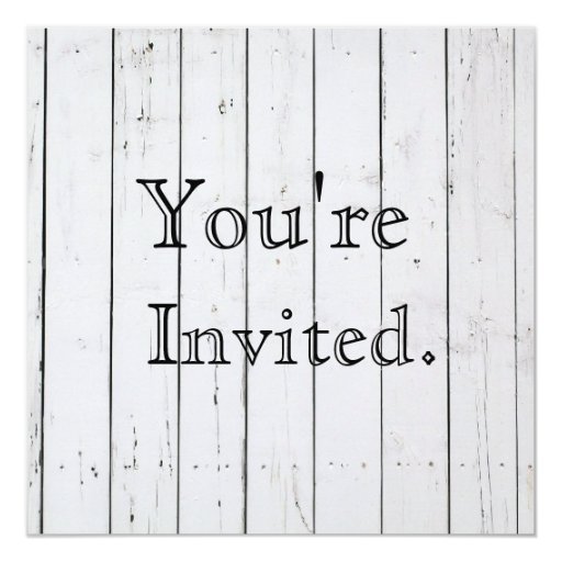 Classy White Wood Stripes Wedding Invitations 5.25" Square Invitation Card (front side)