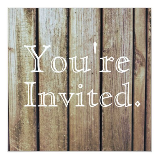 Country Rustic Wood Wedding Invitation 5.25" Square Invitation Card