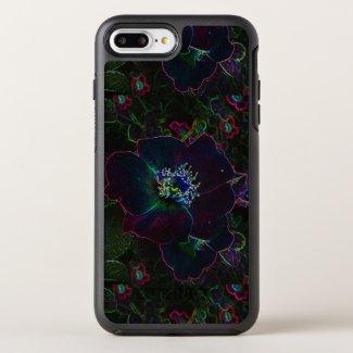 Neon Electric Rose Garden Flowers Floral Abstract OtterBox Symmetry iPhone 7 Plus Case