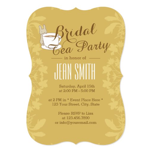 Vintage Floral Bridal Tea Party 5x7 Paper Invitation Card