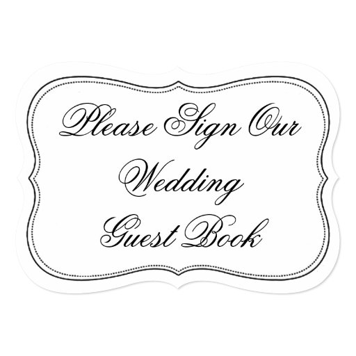 Elegant Please Sign Our Wedding Guest Book Sign 5x7 Paper Invitation Card
