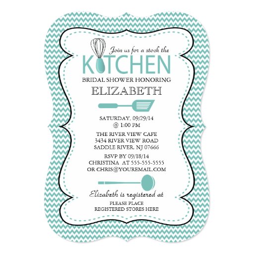 Modern Stock the Kitchen Bridal Shower Invitation 5" X 7" Invitation Card