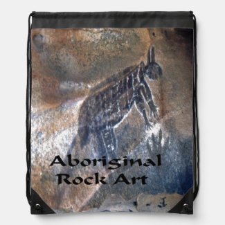 Aboriginal Rock art Drawstring Backpack