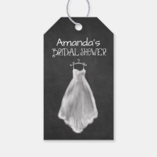 Chalkboard Wedding Dress Bridal Shower Favor Tags