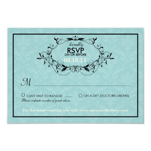 Sweetest Love Cakepop Modern Wedding RSVP 3.5x5 Paper Invitation Card