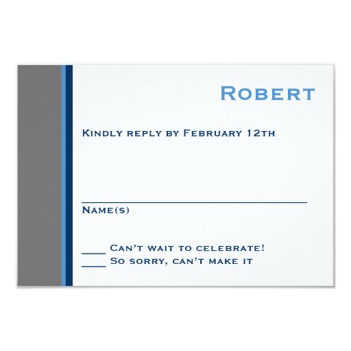 Modern Star Bar Mitzvah Response Card 3.5" X 5" Invitation Card (front side)