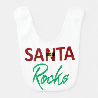 Santa Rocks Christmas Baby Bibs