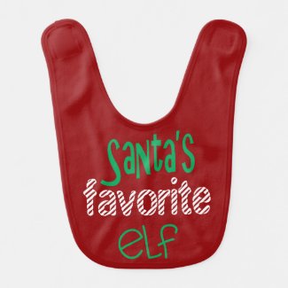 Santa's Favorite Elf Baby Bibs