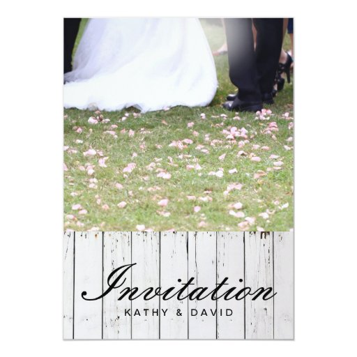 Rustic Bride & Groom Wedding Invitations 5" X 7" Invitation Card (front side)