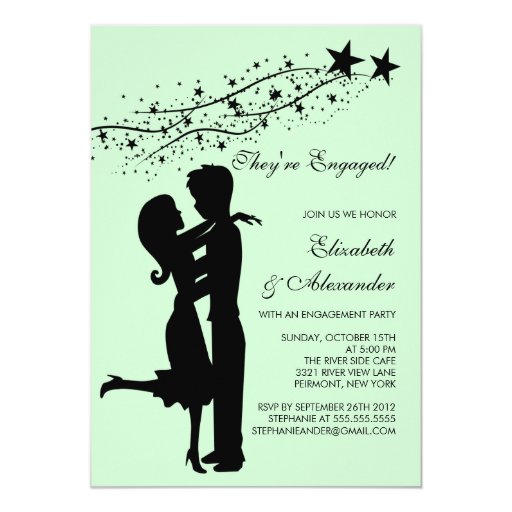 Sweet Modern Couple in Love Engagement Invitations 5" X 7" Invitation Card