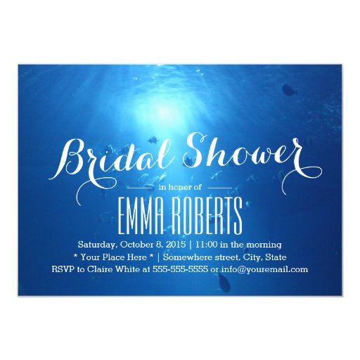 Beautiful Under Sea Bridal Shower Invitations 5" X 7" Invitation Card