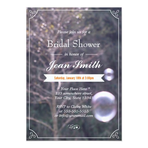 Stylish Tree & Bubbles Bridal Shower Invitations 5" X 7" Invitation Card (front side)