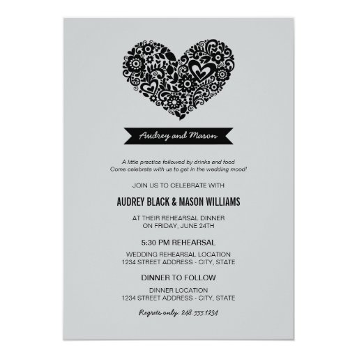 Wedding Rehearsal and Dinner Invitations 5" X 7" Invitation Card