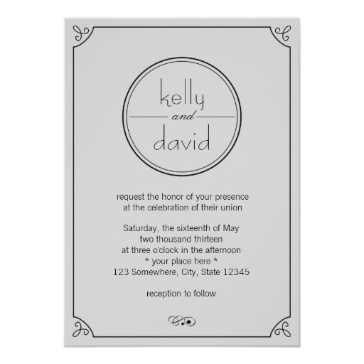 Classy Silver Gray Minimal Wedding Invitations 5" X 7" Invitation Card