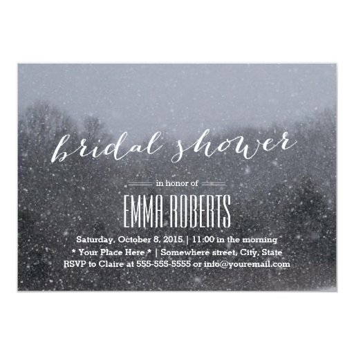 Elegant Snowing Winter Bridal Shower Invitations 5" X 7" Invitation Card