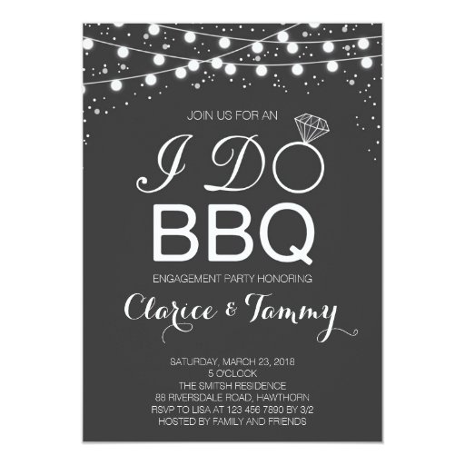I Do BBQ Invitation / BBQ Engagement Party 13 Cm X 18 Cm Invitation Card (front side)