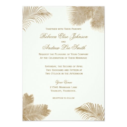 Elegant Palm Invitation 5" X 7" Invitation Card