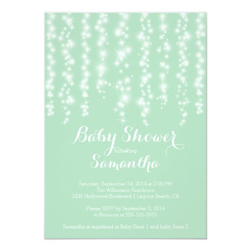 Modern Sparkle Neutral Baby Shower Invitation 5" X 7" Invitation Card