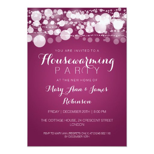 Housewarming Party Modern Dots Pink 5x7 Paper Invitation Card (front side)
