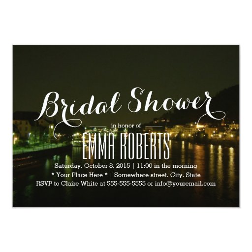 Night River Rhine Bridal Shower Invitations 5" X 7" Invitation Card