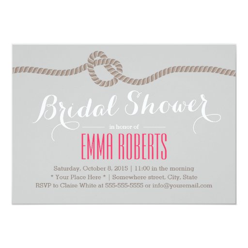 Tying the Knot Bridal Shower Invitations 5" X 7" Invitation Card