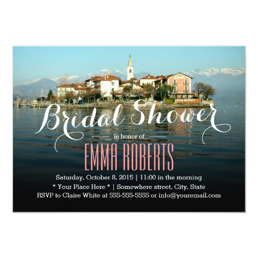 Island Town in Lake Bridal Shower Invitations 5" X 7" Invitation Card
