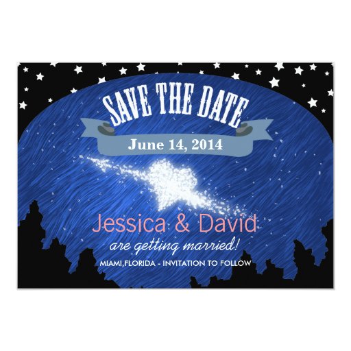 Stylish Night Sky Stars Save the Date Cards 5" X 7" Invitation Card (front side)