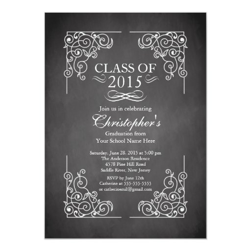 Modern Class of 2015 Graduation Party Invitation 5" X 7" Invitation Card (front side)