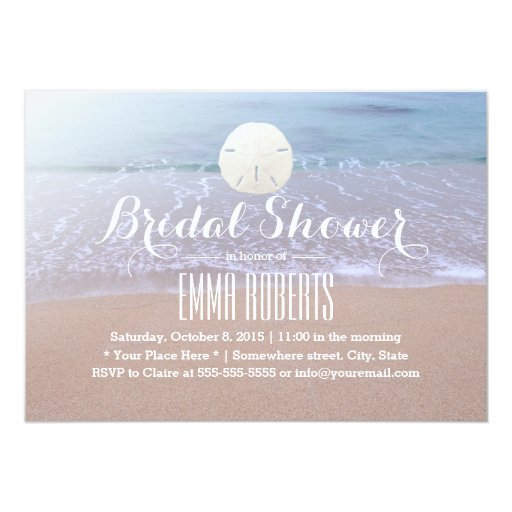 Sand Dollar Beach Theme Bridal Shower 5x7 Paper Invitation Card