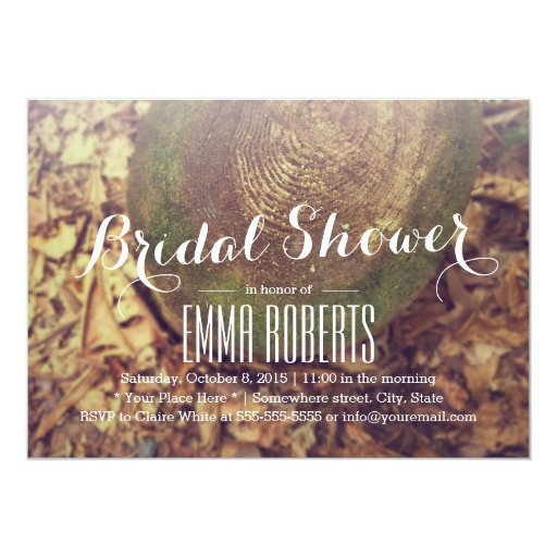 Rustic Tree Ring Bridal Shower 5x7 Paper Invitation Card (front side)