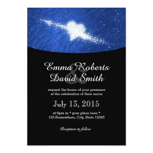 Falling in Love Starry Night Wedding 5x7 Paper Invitation Card (front side)