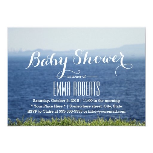 Summer Blue Ocean Baby Shower 5x7 Paper Invitation Card