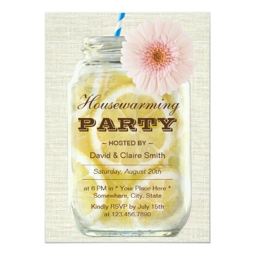Summer Lemonade Housewarming Party 5x7 Paper Invitation Card