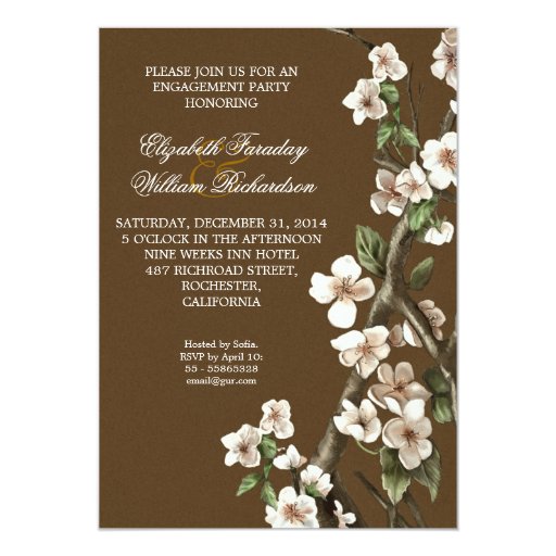 elegant engagement party invitation 5" x 7" invitation card