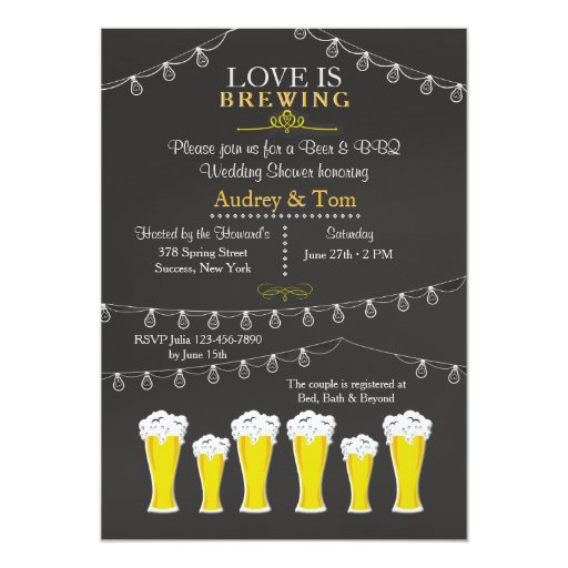 Something's Brewing Wedding Shower Invitation 5" X 7" Invitation Card (front side)