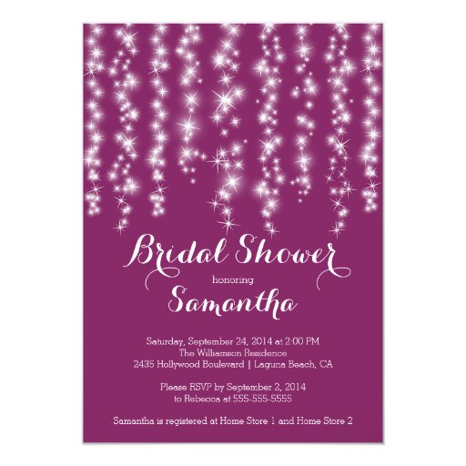 Modern Sparkle Bridal Shower Invitation 5" X 7" Invitation Card (front side)