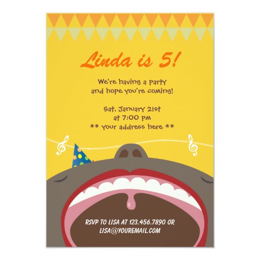 Happy Singing Black Girl Birthday Party Invites 5" X 7" Invitation Card