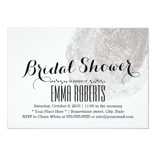 Simple Tree Ring Bridal Shower Invitations 5" X 7" Invitation Card