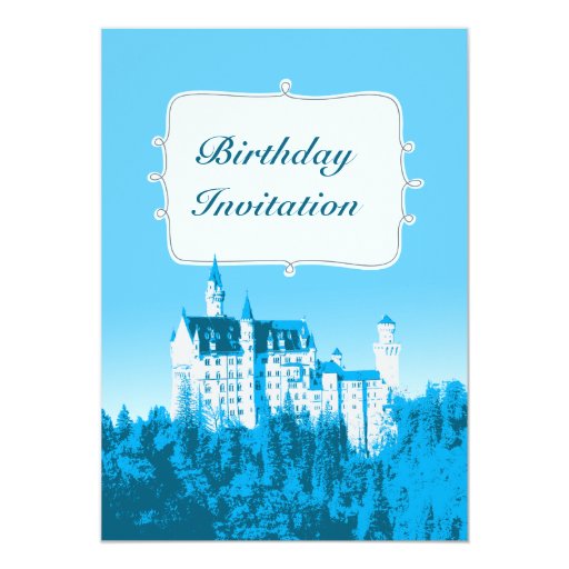 Fairytale White Castle Birthday Party Invitation 5" X 7" Invitation Card