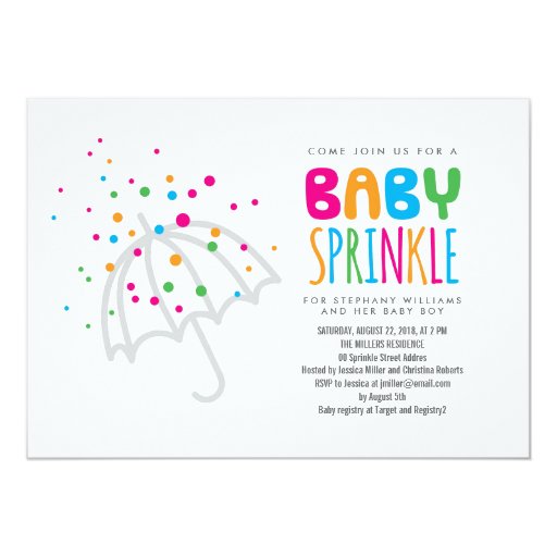 Minimalistic White Modern Baby Sprinkle Invitation 5" X 7" Invitation Card