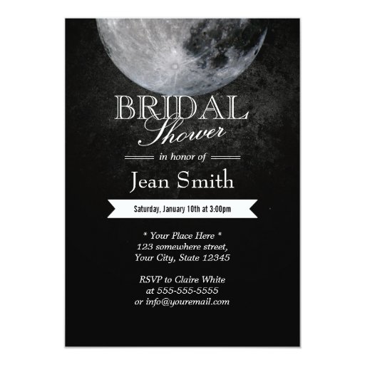 Elegant Full Moon Night Bridal Shower Invitations 5" X 7" Invitation Card