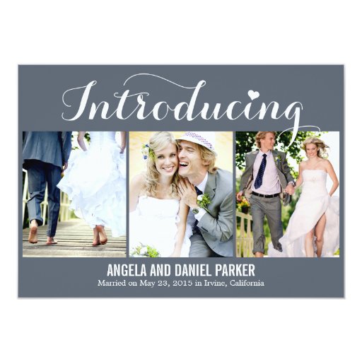Sweet Introduction Wedding Announcement - Gray 5" X 7" Invitation Card