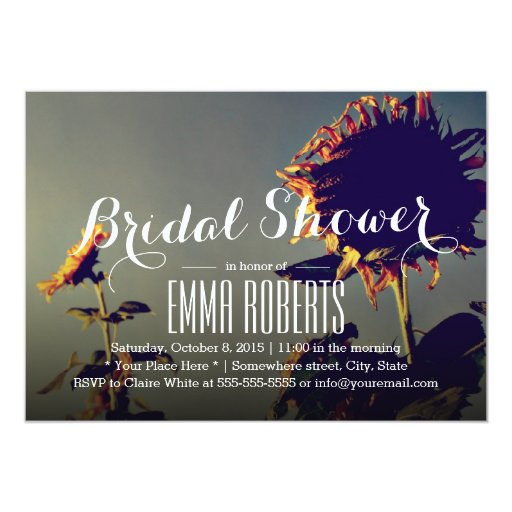 Morning Sunflowers Bridal Shower Invitations 5" X 7" Invitation Card