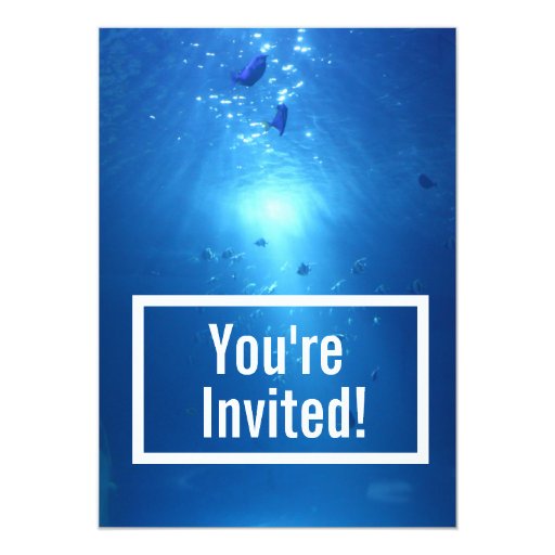 Ocean Blue Undersea Baby Shower Invitation 5" X 7" Invitation Card (front side)