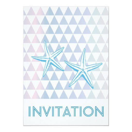 Modern Starfish Couple Engagement Party Invitation 5" X 7" Invitation Card (front side)