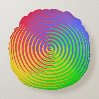 Rainbow Spiral Round Pillow