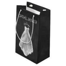 Chalkboard Wedding Dress Bridal Shower Gift Bag