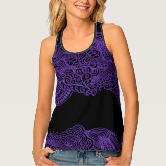 Purple Lace On Your Choice of Color Tank Top