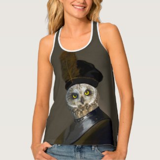 Owl in Military Armor - Rembrandt Spoof Tank Top